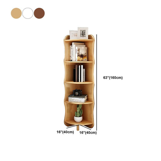 Rubber-Wood Bookshelf Closed Back Bedroom Modern Bookshelf 16" W X 63" H