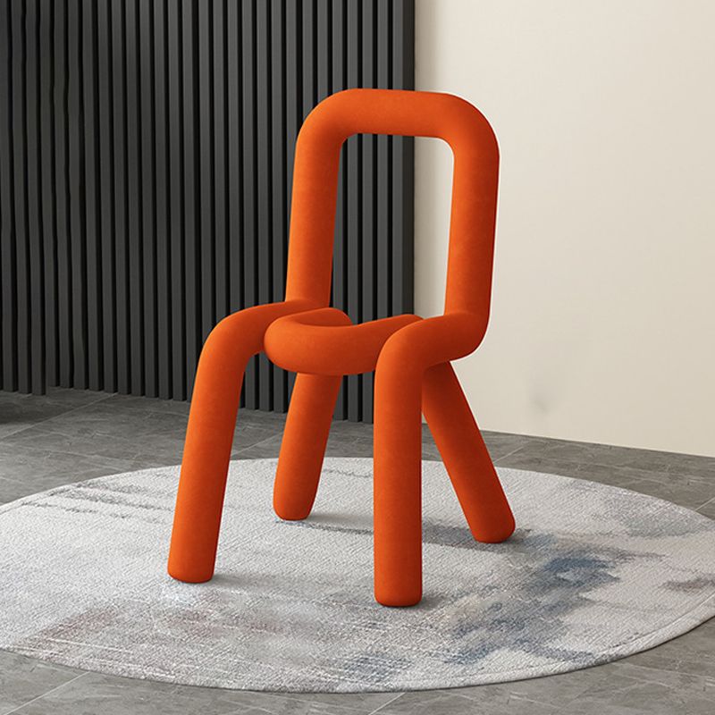 Designer Style Velvet Curved Side Chair Matte Finish Open Back Dining Chair Clearhalo ' kitchen&dining_furn' 'Dining Chairs' 'Dining Tables & Seating' 'dining_chair' 'furn' 'furn_dining_chair' 'Furniture' 'furniture_dining_chair' 'Kitchen & Dining Furniture' 'kitchen' 1200x1200_5ba520a4-1986-4979-9080-8390aca252b6