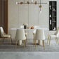 1/4/6/7/9-delige rechthoekige eetset Eettafel met gesinterd stenen blad en leren stoelen