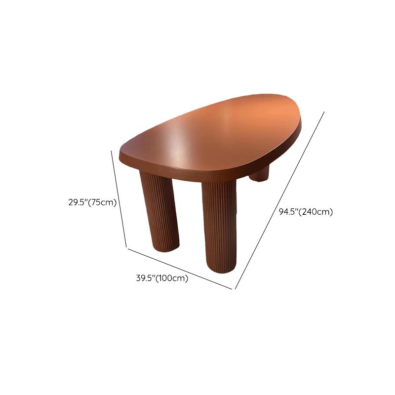 Unregelmäßig geformte Bürokonferenztisch Holzschreiberschreibtisch in Orange