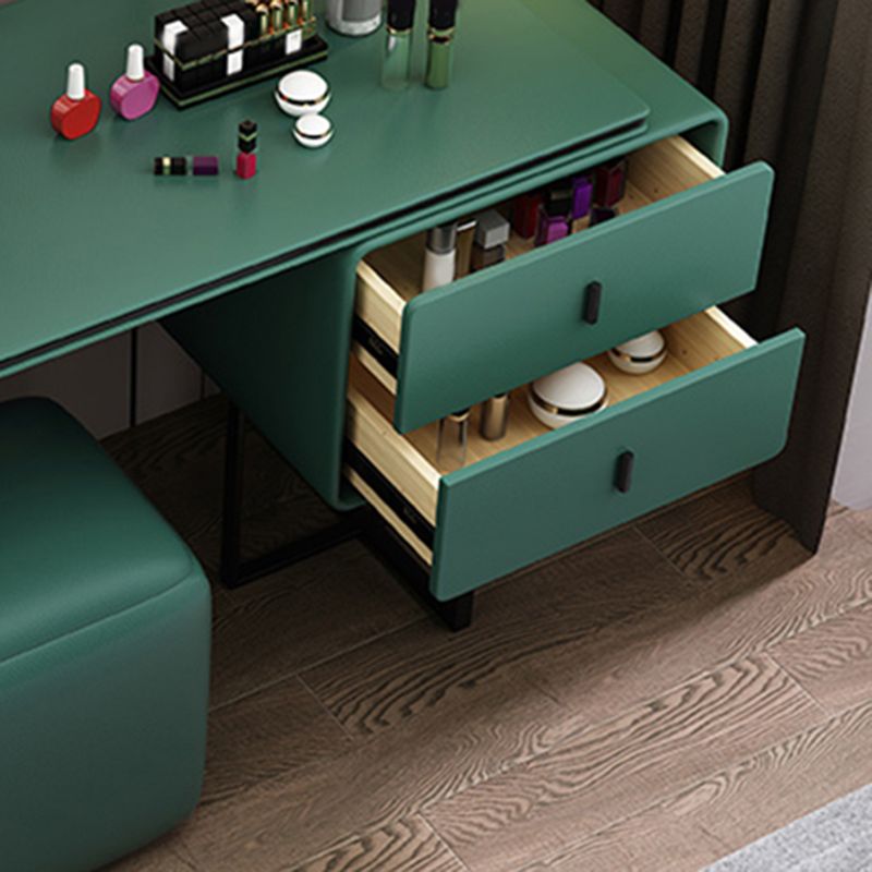 Glam Holz Waschtisch Schminktisch Set 2-Draste Make-up Eitelkeitstischtisch Tisch