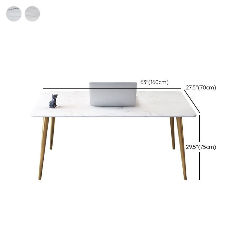 29 "H Glam Office Desk rechthoekig secretaris -bureau met metalen benen