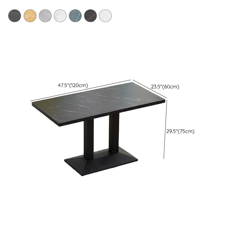 Modern Manufactured Wood Top Black Metal Pedestal Dining Table Clearhalo 'Dining Tables & Seating' 'Dining Tables' 'dining_table' 'furn' 'furn_dining_table' 'Furniture' 'Kitchen & Dining Furniture' 1200x1200_5ba78a40-bf78-4da7-9c4c-55479264b49a