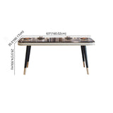 Dining Room Set Contemporary Marble Rectangle Table Black Dining Set with 4 Legs Base Clearhalo 'Dining Room Sets' 'Dining Tables & Seating' 'dining_room_set' 'furn' 'furn_dining_room_set' 'Furniture' 'furniture_dining_room_set' 'Kitchen & Dining Furniture' 'kitchen&dining_furn' 'kitchen' 1200x1200_5ba908fe-fef7-4e3a-8851-83dc4f6ad513