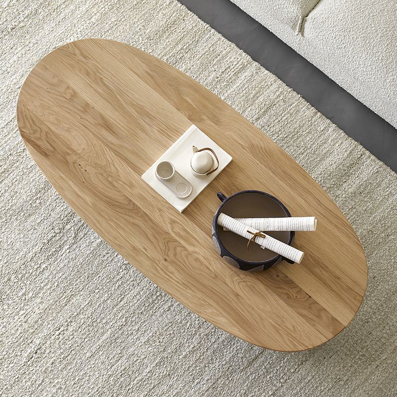 Modern Solid Wood Coffee Table Oval Sled Coffee Table for Living Room Clearhalo 'Coffee & Accent Tables' 'Coffee Tables' 'coffee_tables' 'furn' 'furn_coffee_tables' 'Furniture' 'Living Room Furniture' 1200x1200_5baaa5ff-9133-47bb-8439-e2937d0eb4e4