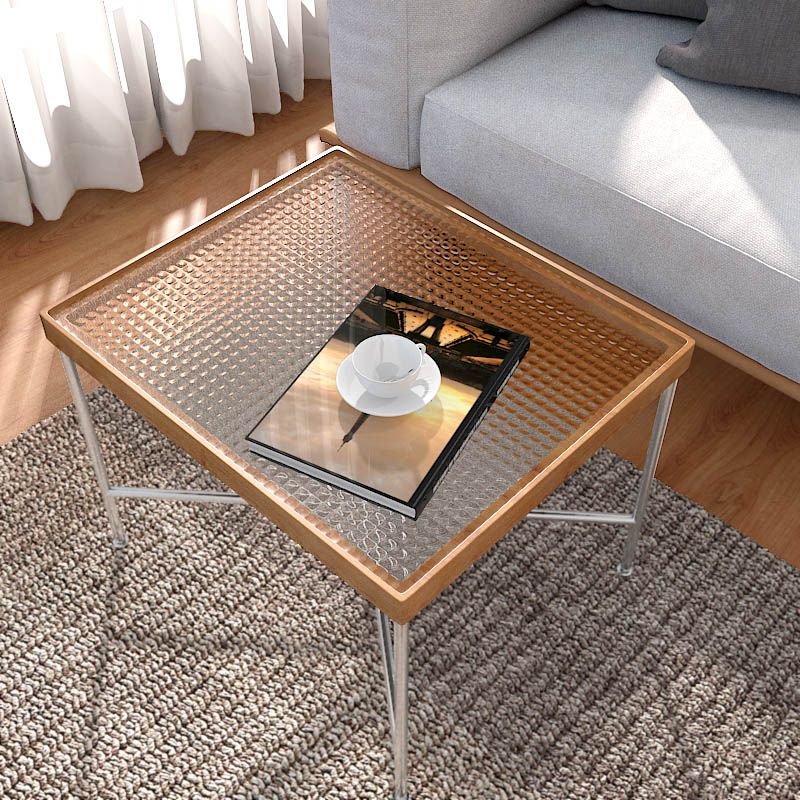 Modern Cross Legs End Slide Table Clear Tray Top Corner Table Clearhalo 'Coffee & Accent Tables' 'End & Side Tables' 'end_side_tables' 'furn' 'furn_end_side_tables' 'Furniture' 'Living Room Furniture' 1200x1200_5bab5215-1a8d-4ce2-9b6d-41ba92af74a1