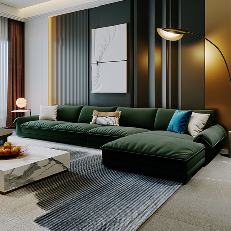 Contemporary Stationary Fabric Living Room Flared Arm Pillows Seating Clearhalo 'furn' 'furn_sectionals' 'Furniture' 'Living Room Furniture' 'Sectionals' 1200x1200_5bab5b4b-6c62-4527-90c1-9d2813191b97