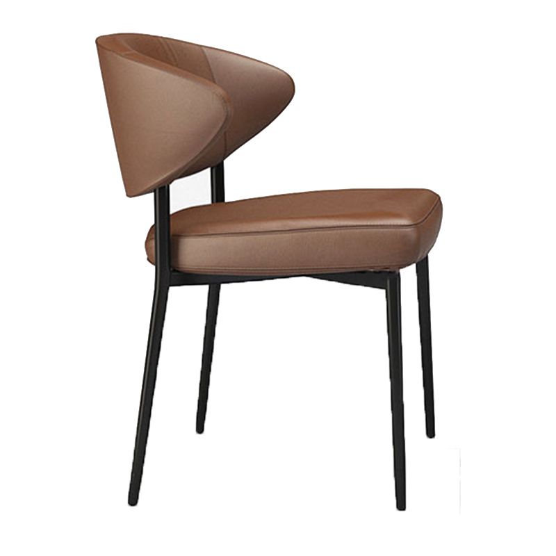 Gestoffeerde eetkamerstoelen open voor de achterkant eetstoelen met metalen benen