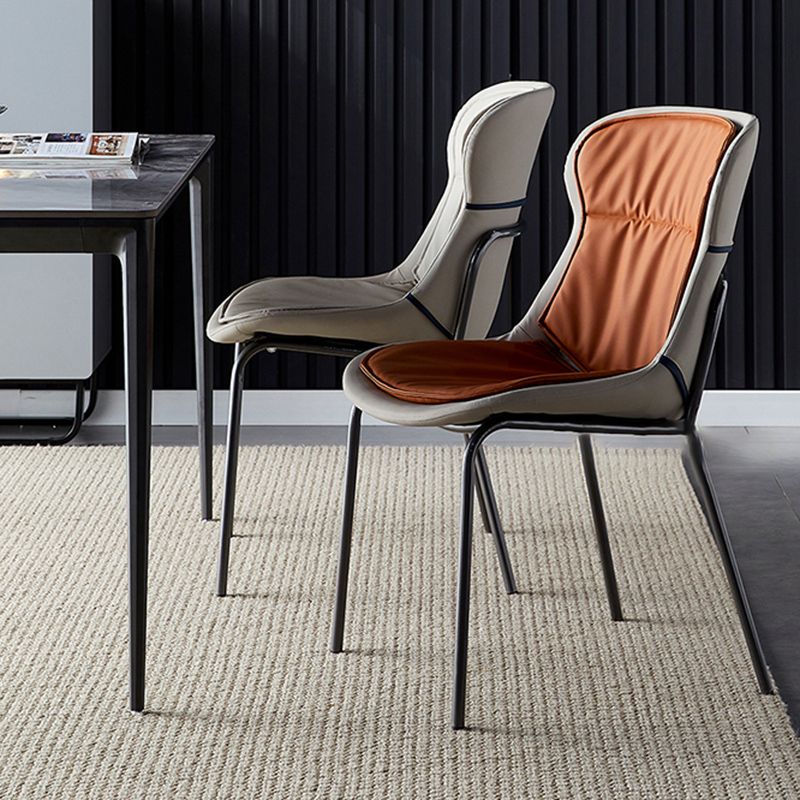 Industrial Style Home Side Chair Set Leather Dining Chair with Metal Legs Clearhalo ' kitchen&dining_furn' 'Dining Chairs' 'Dining Tables & Seating' 'dining_chair' 'furn' 'furn_dining_chair' 'Furniture' 'furniture_dining_chair' 'Kitchen & Dining Furniture' 'kitchen' 1200x1200_5bad7391-5524-44c4-8ebb-6addff6ad128