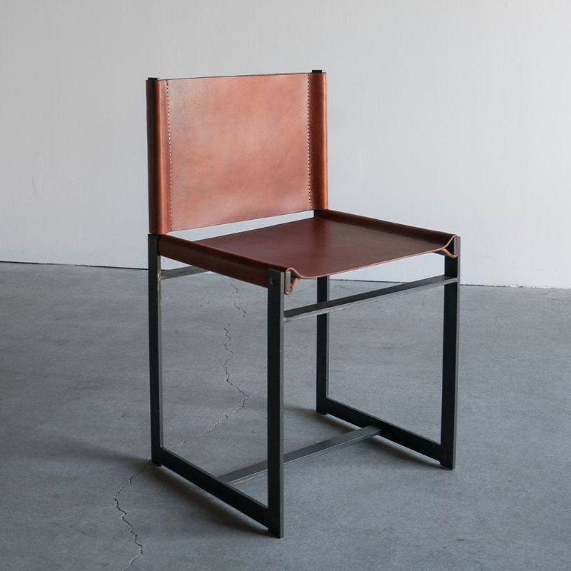 インダストリアルサイドチェアメタルオープンバックダイニングチェアインドア用