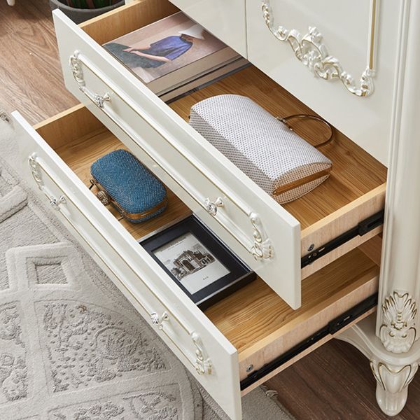 Franse plattelandsklederkast massief houten garderobe kast met stoffen staaf