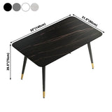 Rectangle Traditional Luxury Dining Table Sintered Stone Table with 4 Black Legs Clearhalo ' dining_table' 'Dining Tables & Seating' 'Dining Tables' 'furn' 'furn_dining_table' 'Furniture' 'furniture_dining_table' 'Kitchen & Dining Furniture' 'kitchen&dining_furn' 'kitchen' 'kitchen_dining_table' 1200x1200_5bb15b77-1272-427a-bcf4-db2aac8c7b74