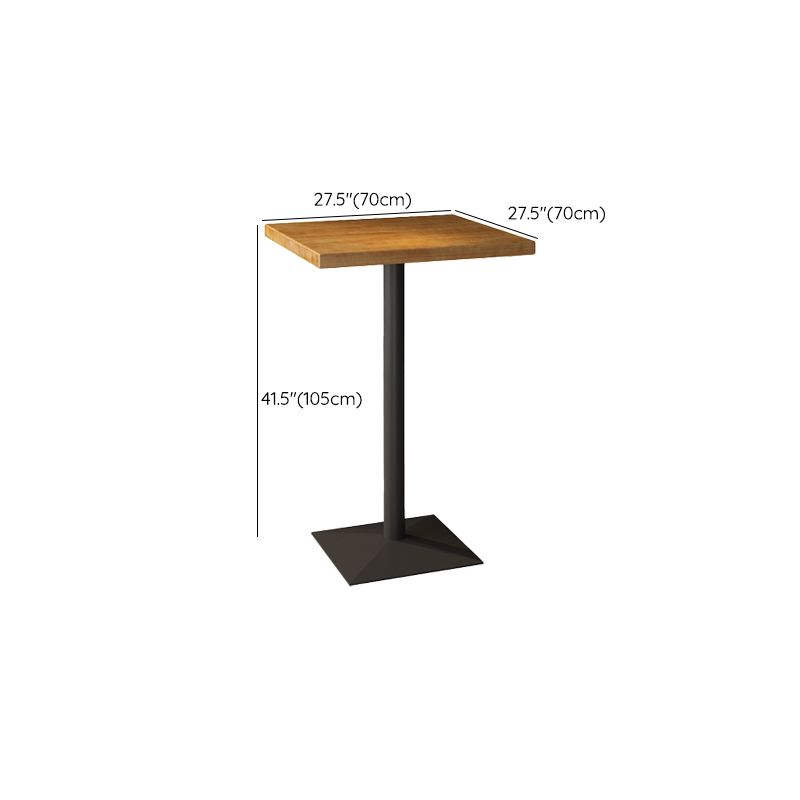 Indoor Industrial Bar Dining Table Square Metal and Wood Bar Table Clearhalo 'Bar Furniture' 'Bar Tables' 'bar_tables' 'furn' 'furn_bar_tables' 'Furniture' 'Kitchen & Dining Furniture' 1200x1200_5bb43de5-a922-482d-9ab0-a3bfbbe26c46