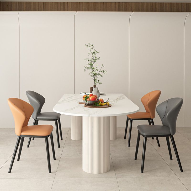Metal Modern Free Form Table Marble Top Table for Dining Room and Kitchen Clearhalo ' dining_table' 'Dining Tables & Seating' 'Dining Tables' 'furn' 'furn_dining_table' 'Furniture' 'furniture_dining_table' 'Kitchen & Dining Furniture' 'kitchen&dining_furn' 'kitchen' 'kitchen_dining_table' 1200x1200_5bb443f0-dca8-4bff-a129-e6a5aac30af2