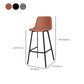 Modern Style Low Back Bar-stool Pu Leather Counter Bar Stool with Metal Legs for Home
