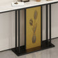 12 inch Wide Glam Accent Table Rectangle Shape Stone Console Table for Hall