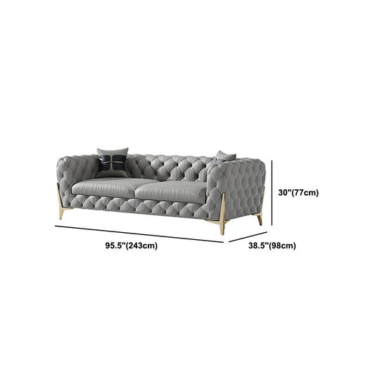 Zeitgenössisches getuftetes Sofa 30,31 "hoher Kunstleder -Smokfalle -Sofa