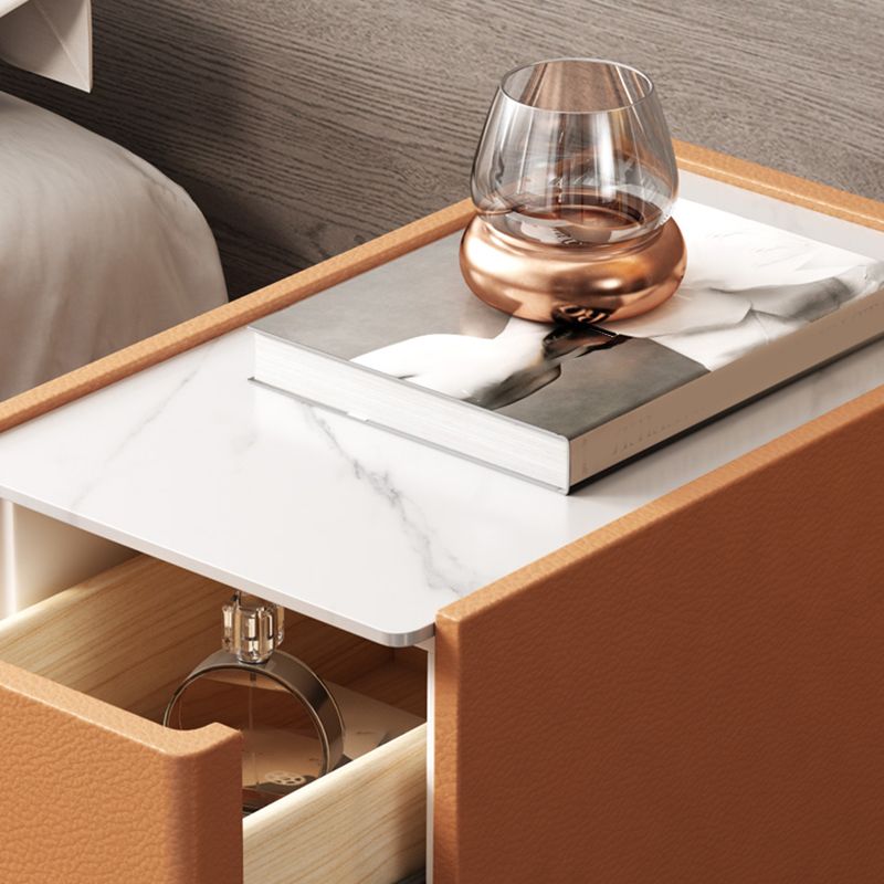 Modern Style Leather Polychromatic Choice of Black Cabinet Leg Nightstand Clearhalo 'Bedroom Furniture' 'furn' 'furn_night_stand' 'Furniture' 'night_stand' 'Nightstands' 1200x1200_5bb75561-2320-488b-842b-154e4a982798