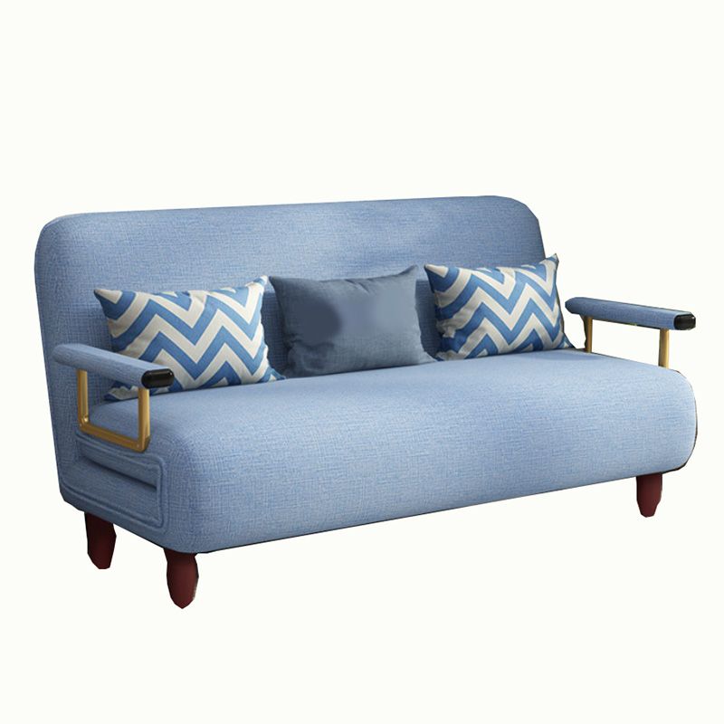 Contemporary Linen Sofa Bed with Pillow Back for Apartment and Bonus Room