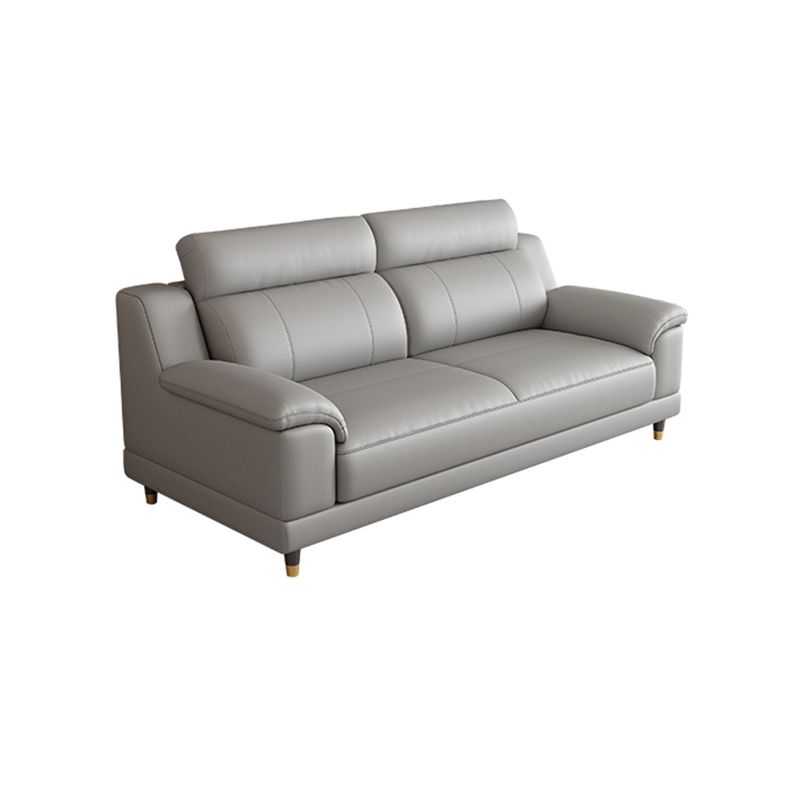 Light-grey Contemporary Sofa Genuine Leather Living Room Sofa & Chaise Clearhalo 'furn' 'furn_sectionals' 'Furniture' 'Living Room Furniture' 'Sectionals' 1200x1200_5bb7e002-0c69-46f4-91e2-aea4bd714560