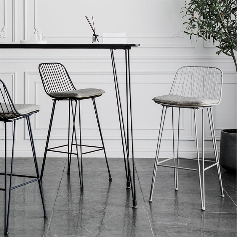 Industrial Iron Simple Barstool 26" H Indoor Tall Stool with Rectangle Seat Clearhalo 'Bar Furniture' 'Bar Stools' 'bar_stools' 'furn' 'furn_bar_stools' 'furniture_bar_stools' 'Kitchen & Dining Furniture' 'kitchen&dining_furn' 'kitchen' 'kitchen_furn' Furniture' 1200x1200_5bb85f4a-4c7c-45ff-8dac-39536b975451