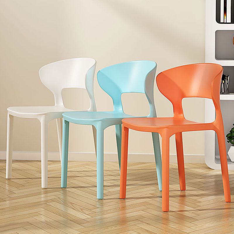 Silla de plástico moderna abierta silla de comedor interior para comedor para comedor