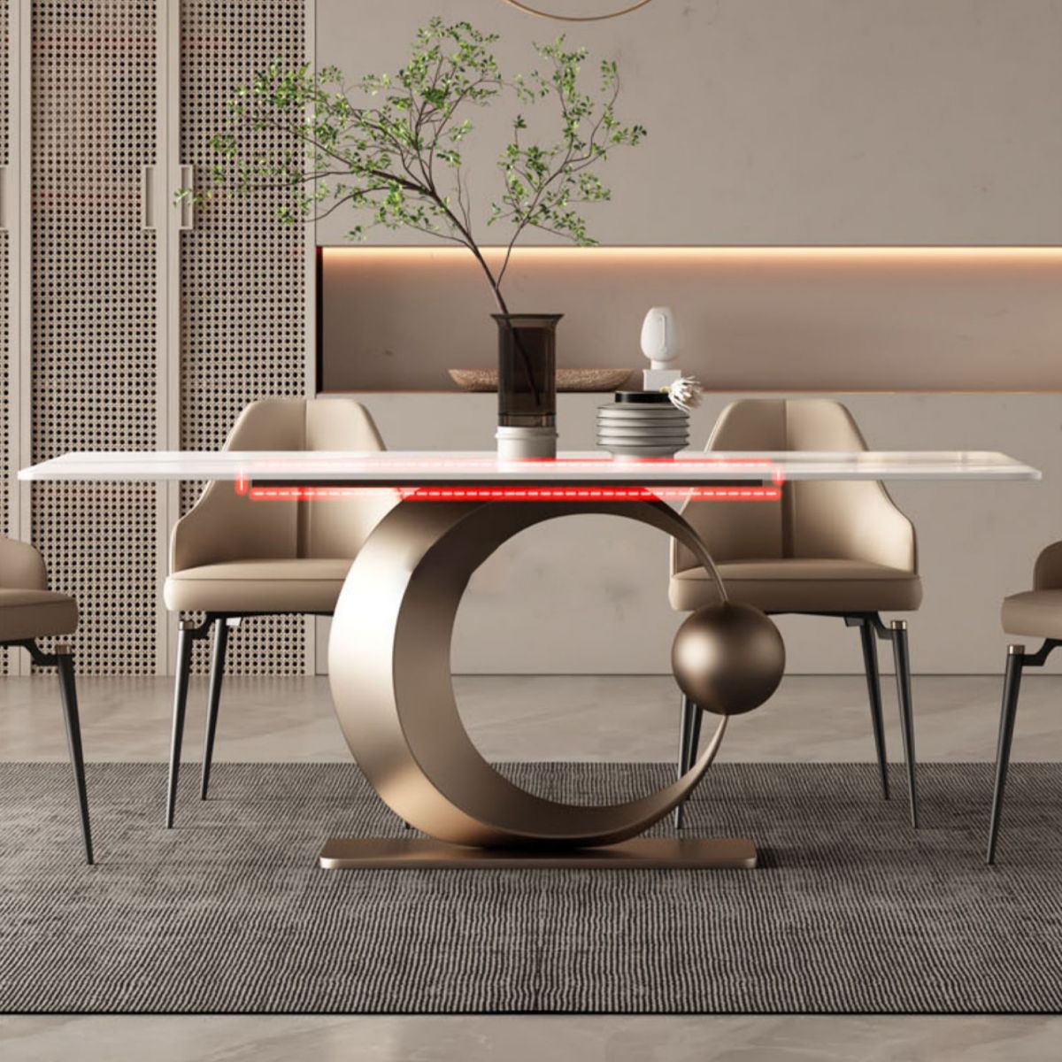 Glam Style 1/4/5/7 Pieces Dining Set Rectangle Sintered Stone Dining Table Set Clearhalo 'Dining Room Sets' 'Dining Tables & Seating' 'dining_room_set' 'furn' 'furn_dining_room_set' 'Furniture' 'furniture_dining_room_set' 'Kitchen & Dining Furniture' 'kitchen&dining_furn' 'kitchen' 1200x1200_5bb9fce0-d4b4-4f9d-999a-a4cc4aaf7ba0