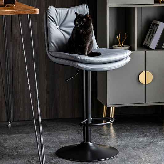 Scandinavian Metal Stool Faux Leather Upholstered Counter Stool in Matte Finish Clearhalo 'Bar Furniture' 'Bar Stools' 'bar_stools' 'furn' 'furn_bar_stools' 'Furniture' 'Kitchen & Dining Furniture' 1200x1200_5bbceca2-ccf8-41d6-9df2-0e53ae651cc7
