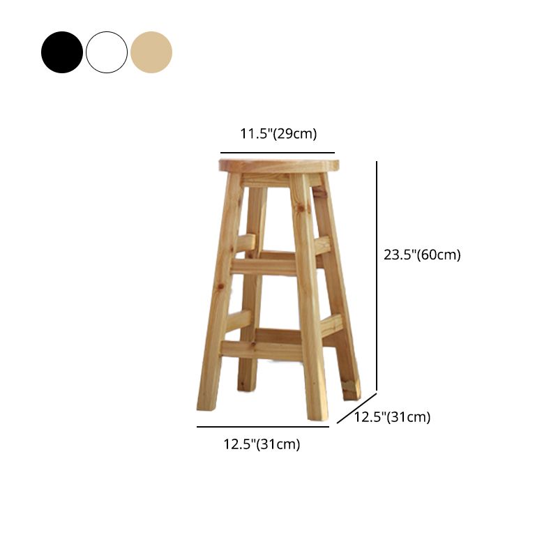 Modern Armless Backless Counter Stool Wood Cafe Bar Stool with Wooden Seat, 1 Piece Clearhalo 'Bar Furniture' 'Bar Stools' 'bar_stools' 'furn' 'furn_bar_stools' 'furniture_bar_stools' 'Kitchen & Dining Furniture' 'kitchen&dining_furn' 'kitchen' 'kitchen_furn' Furniture' 1200x1200_5bbecb42-2199-4040-9ec5-0ed0697c1c10