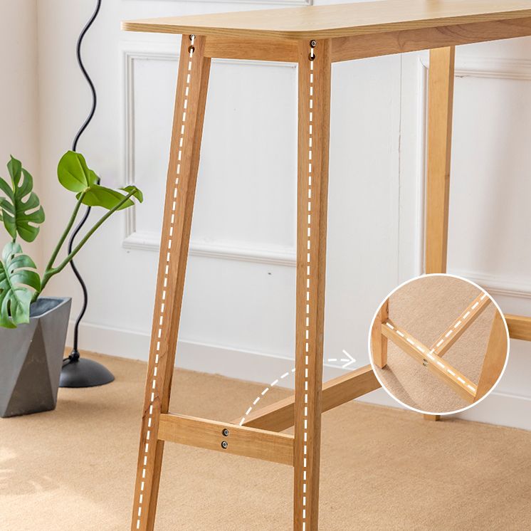 Modern Style Bistro Bar Table Rectangle Solid Wood Bar Table with Footrest Clearhalo 'Bar Furniture' 'Bar Tables' 'bar_tables' 'furn' 'furn_bar_tables' 'Furniture' 'Kitchen & Dining Furniture' 1200x1200_5bbfea13-1be9-465a-b194-ae1632acc71c