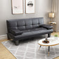 Modern Biscuit Back Faux Leather Pillow Top Arm Convertible Sofa with Foldable Clearhalo 'furn' 'furn_sofas' 'Furniture' 'furniture_sofas' 'kitchen' 'kitchen_sofas' 'Living Room Furniture' 'Sofa' 'sofas' 1200x1200_5bc01149-292b-4d47-bd30-64468ebdc029
