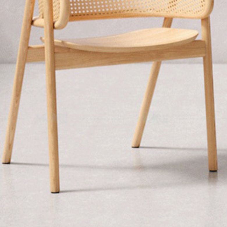 Chaise de bras en bois massif chaise à manger à dos ouvert moderne pour le salon