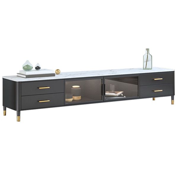 17.75 "W TV Stand Stand Glam -stijl ingesloten opslag tv -console met 4 laden