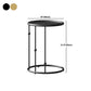 Mid-Century Black / Gold Metal Round Tray Top End Table C Side Table