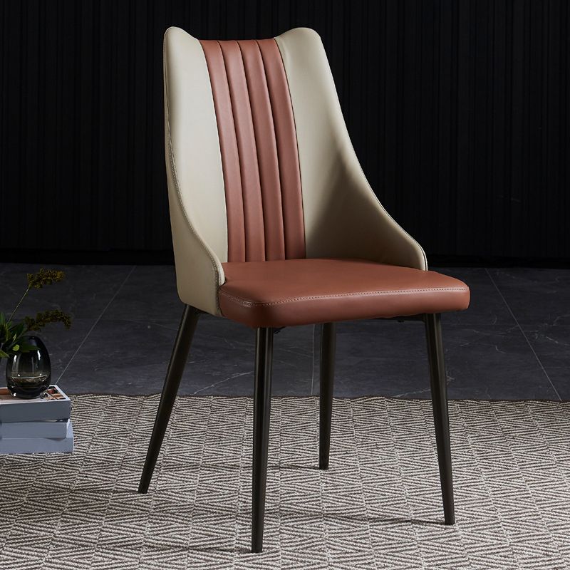 Esszimmer gepolsterter Stuhl Haus Faux Leder Parsons Essstuhl