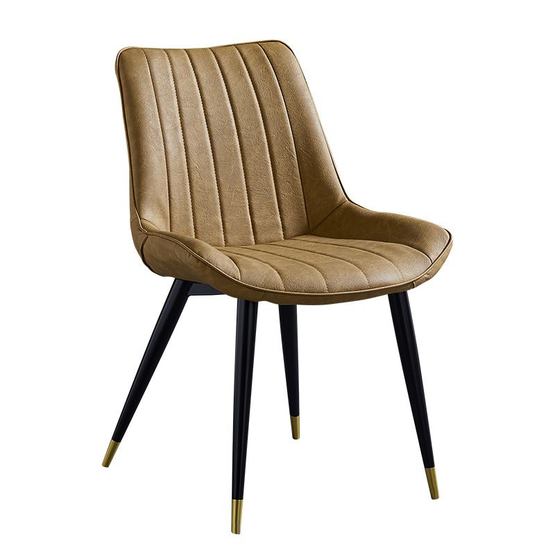 Scandinavian Leather Restaurant Side Chair Matte Finish Parsons Dining Chair Clearhalo ' kitchen&dining_furn' 'Dining Chairs' 'Dining Tables & Seating' 'dining_chair' 'furn' 'furn_dining_chair' 'Furniture' 'furniture_dining_chair' 'Kitchen & Dining Furniture' 'kitchen' 1200x1200_5bc3b869-012e-4ba7-8fd4-0888414e9738