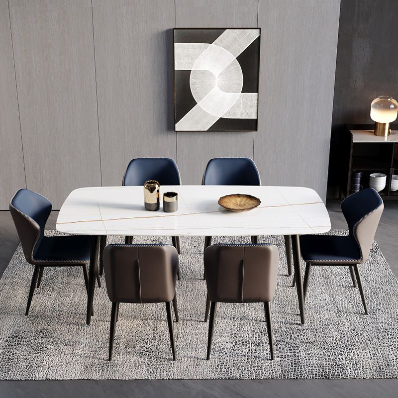 Contemporary Style Metal Dining Chair Dining Wingback Armless Side Chair for Kitchen Clearhalo ' kitchen&dining_furn' 'Dining Chairs' 'Dining Tables & Seating' 'dining_chair' 'furn' 'furn_dining_chair' 'Furniture' 'furniture_dining_chair' 'Kitchen & Dining Furniture' 'kitchen' 1200x1200_5bc3c521-091c-4f6f-9001-ff7d2d220b00