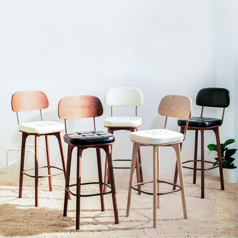 Industrial Style Counter Stools Wood Upholstered Bar Stools Bristol with Square Seat Clearhalo 'Bar Furniture' 'Bar Stools' 'bar_stools' 'furniture_bar_stools' 'Kitchen & Dining Furniture' 'kitchen&dining_furn' 'kitchen' 'kitchen_furn' Furniture' 1200x1200_5bc3ed92-c13c-4d01-9aab-c73eb1526591