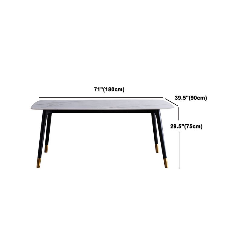 Contemporary Dining Set 1/2/5/7 Pcs White Stone Top Table with Faux Leather Chairs Clearhalo 'Dining Room Sets' 'Dining Tables & Seating' 'dining_room_set' 'furn' 'furn_dining_room_set' 'Furniture' 'Kitchen & Dining Furniture' 1200x1200_5bc5119c-f78e-4012-958f-a5941b7073ad