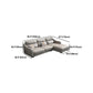 Modernism Genuine Leather Sectional Sloped Arm Sectional in Grey