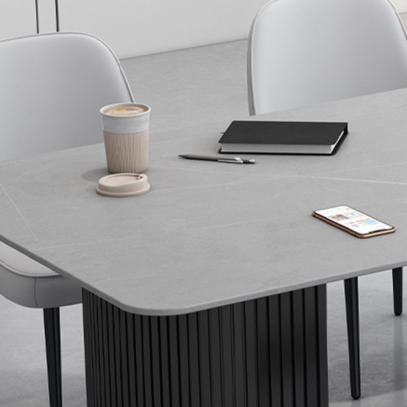 Table de bureau moderne de forme rectangulaire Bureau d'écriture en pierre en blanc / noir