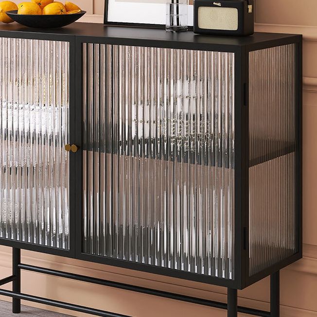 Modern Metal China Cabinet Glass Doors Storage Cabinet for Dining Room Clearhalo 'Display & China Cabinets' 'display_china_cabinets' 'furn' 'furn_display_china_cabinets' 'Furniture' 'Kitchen & Dining Furniture' 1200x1200_5bc75e9b-7f45-412f-aeab-1f289ad307bc