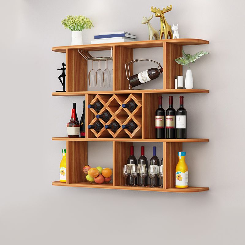 Moderne houten muur gemonteerd wijnrek 9.2 "W x 41.2" H Wijnrekken
