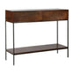 Tavolo da console a 2 cassetti nella tavola console di scaffali brone e legno