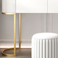White Vanity Straight Feet Desk Stone Top Dressing Table Stool Set