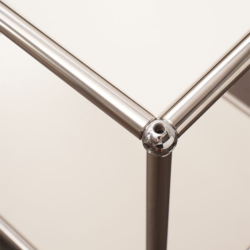 16.5" W Square End Table Modern 1-Shelf Side Table with Casters