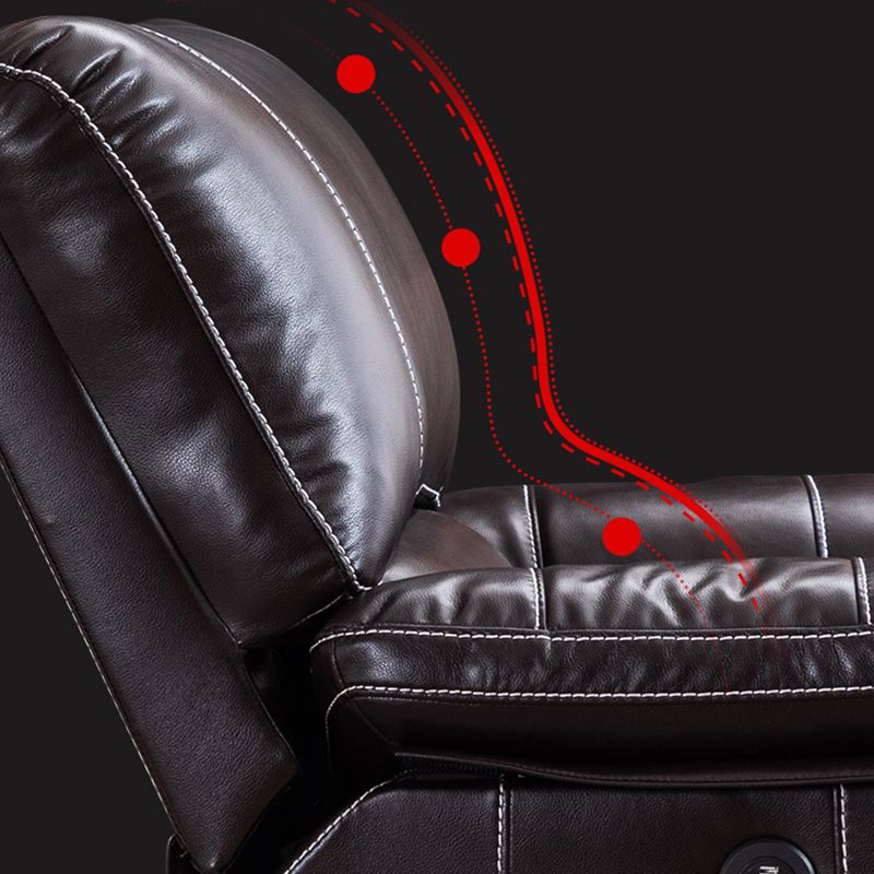 Reclinabile standard contemporaneo in cuoio incollato di colore solido