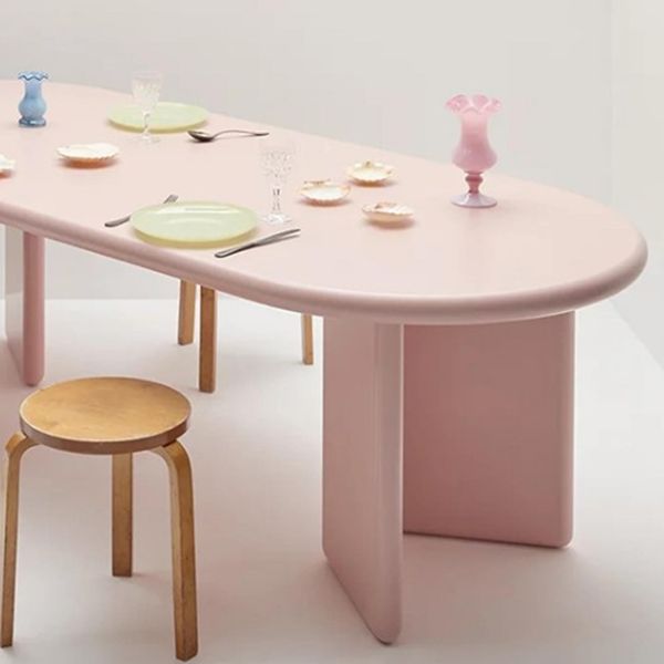 Table à double piédestal à bois massif de style contemporain table de salle à manger pour la maison