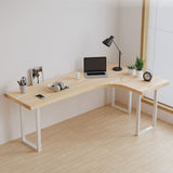 Contemporary Bedroom Writing Desk Wooden Office Desk with White Legs Clearhalo 'furn' 'furn_office_desk' 'Furniture' 'Office Desks' 'Office Furniture' 'office_desk' 1200x1200_5bd3ad68-144b-49b8-ad20-44b301650716