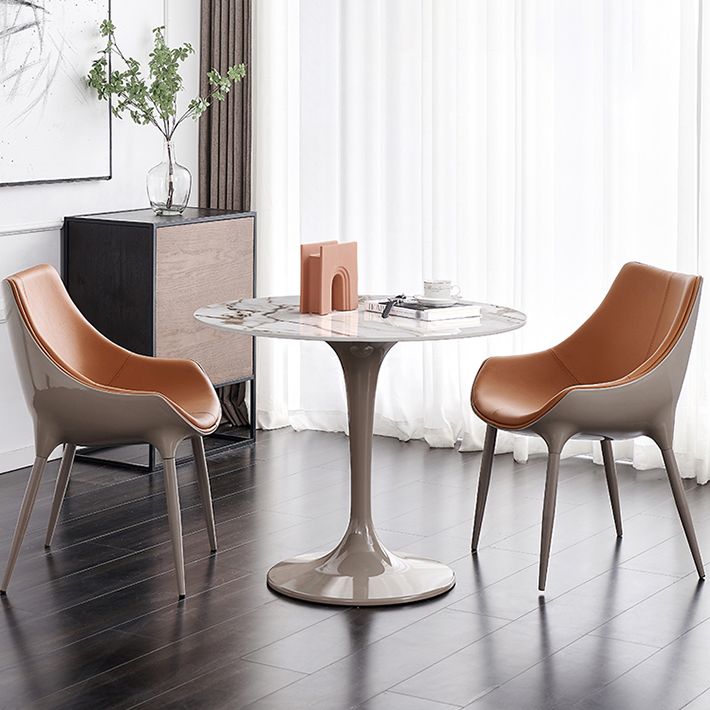 Modern 1/2/3 Pieces Dining Set Round Sintered Stone Dining Table Set Clearhalo 'Dining Room Sets' 'Dining Tables & Seating' 'dining_room_set' 'furn' 'furn_dining_room_set' 'Furniture' 'furniture_dining_room_set' 'Kitchen & Dining Furniture' 1200x1200_5bd52109-36c5-43cf-91f6-f00ba78f77bb